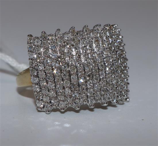 9ct gold diamond encrusted ring